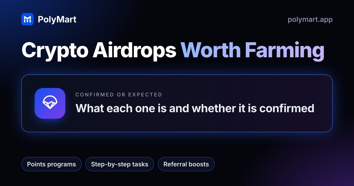 Crypto airdrops tracked on PolyMart