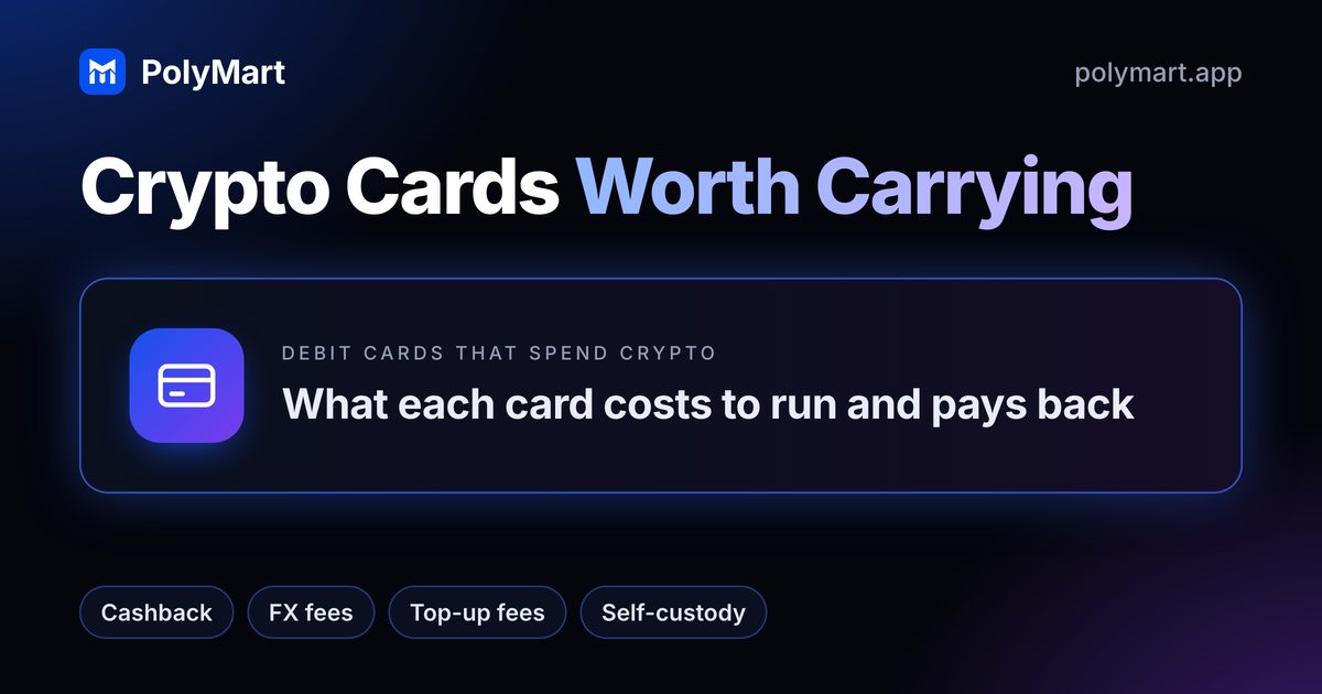 Crypto cards compared on PolyMart