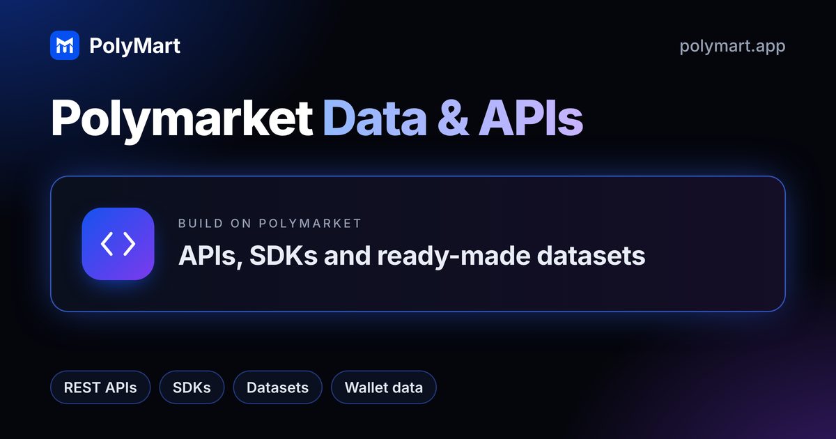 Polymarket data and API tools on PolyMart