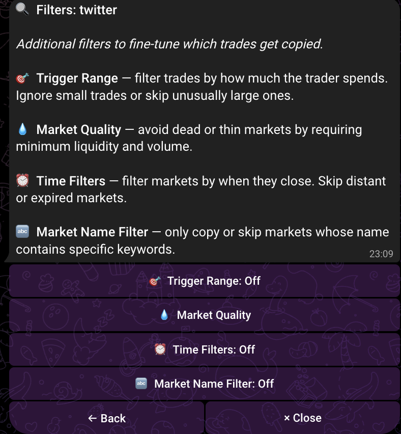 Trigger Range: ignore the very small and the very large Trigger Range: ignore the very small and the very large