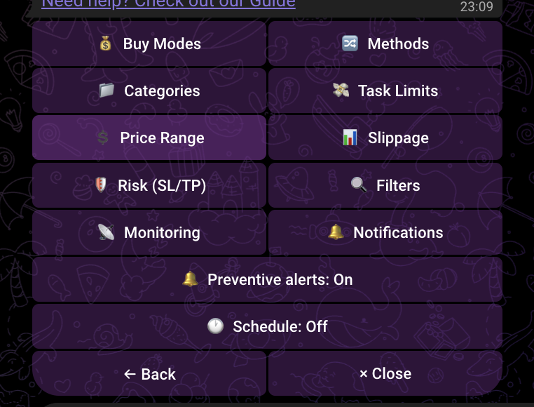 Price range Price range